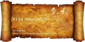 Vild Adorján névjegykártya